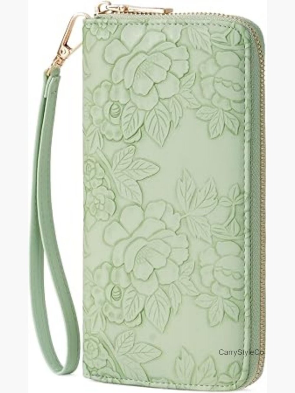 Large Capacity RFID Wristlet Wallet Zip Around Clutch 8 Card Slots Detachable